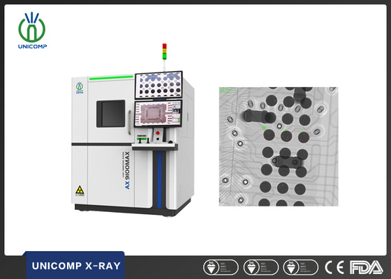آلة الأشعة السينية 130KV Micron Focus Spot Size Tube Unicomp AX9100 النموذج المحسن AX9100MAX مع أجهزة الكمبيوتر المزدوجة للفحص PCB&BGA